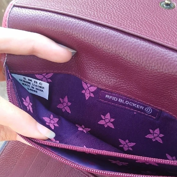 Anuschka London Sunset Handpainted  Leather Wallet - Picture 6 of 12